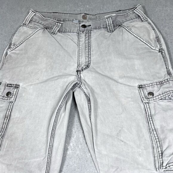 Vintage Carhartt Pants Men Gray Cargo Relaxed Fit Skater Work Chore Actual 32x29 - Picture 2 of 15